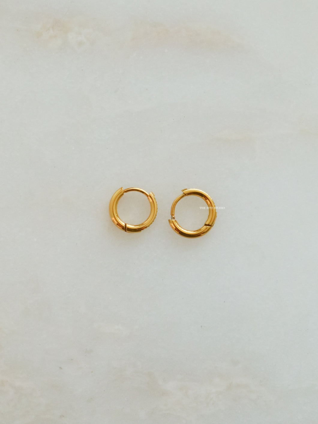 Wara Cubic Hoop Earrings - Waterproof