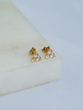 Load image into Gallery viewer, Three Sham Cubic Stud Earrings - Waterproof
