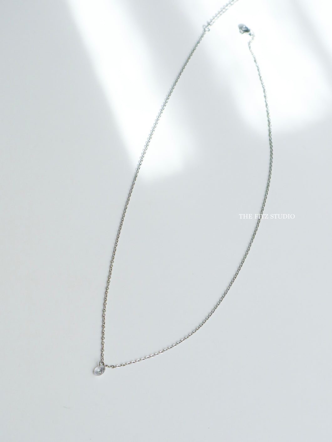 Plain CZ Silver Necklace- Waterproof