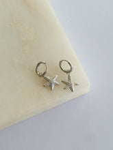 Load image into Gallery viewer, Silver Bayside Starfish Earrings - Waterproof
