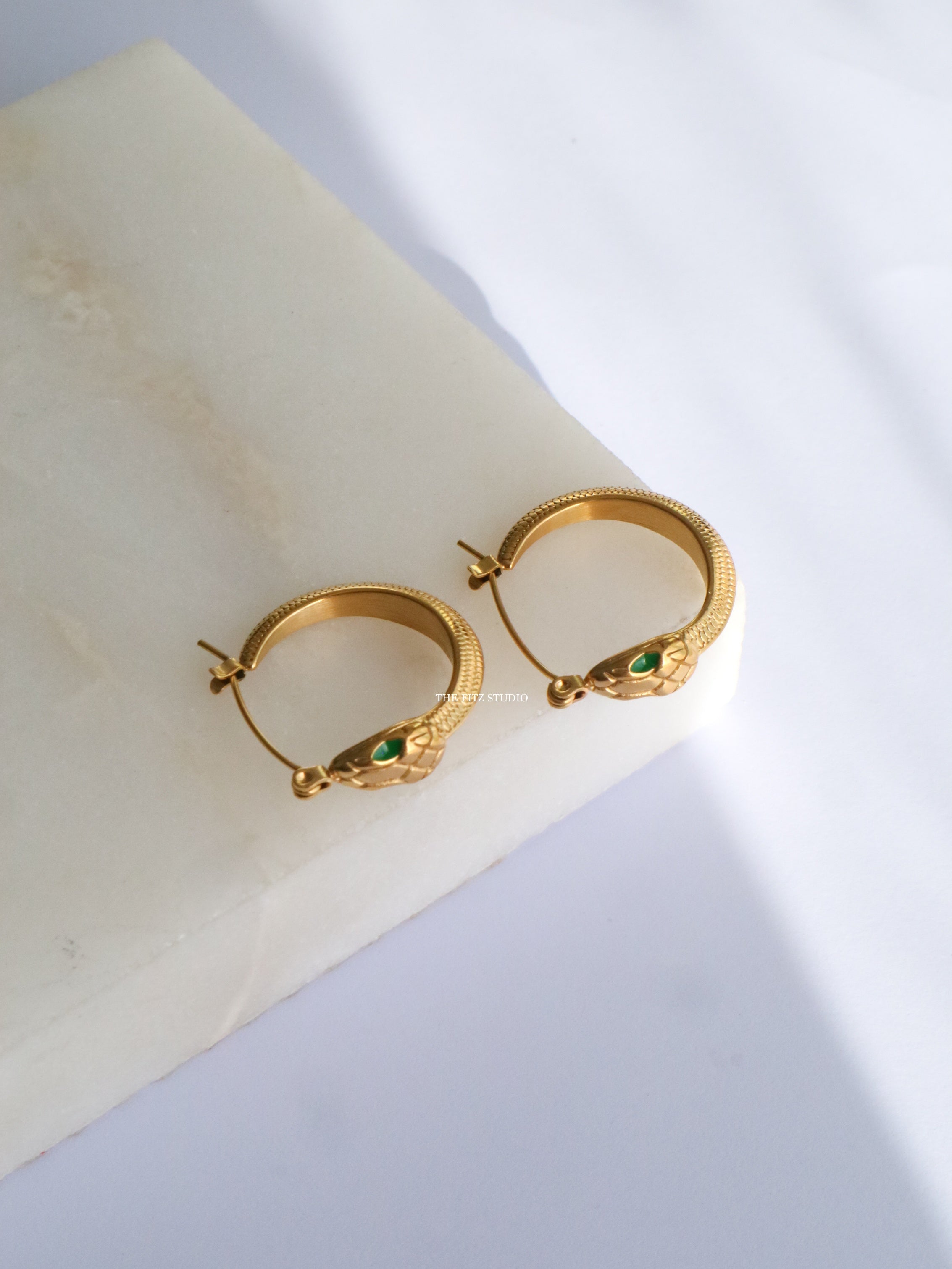 Preum Snake Hoop Earrings - Waterproof – The Fitz Studio