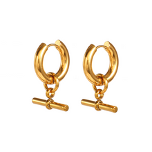 Load image into Gallery viewer, Stick Drop Hoop Earrings - Waterproof

