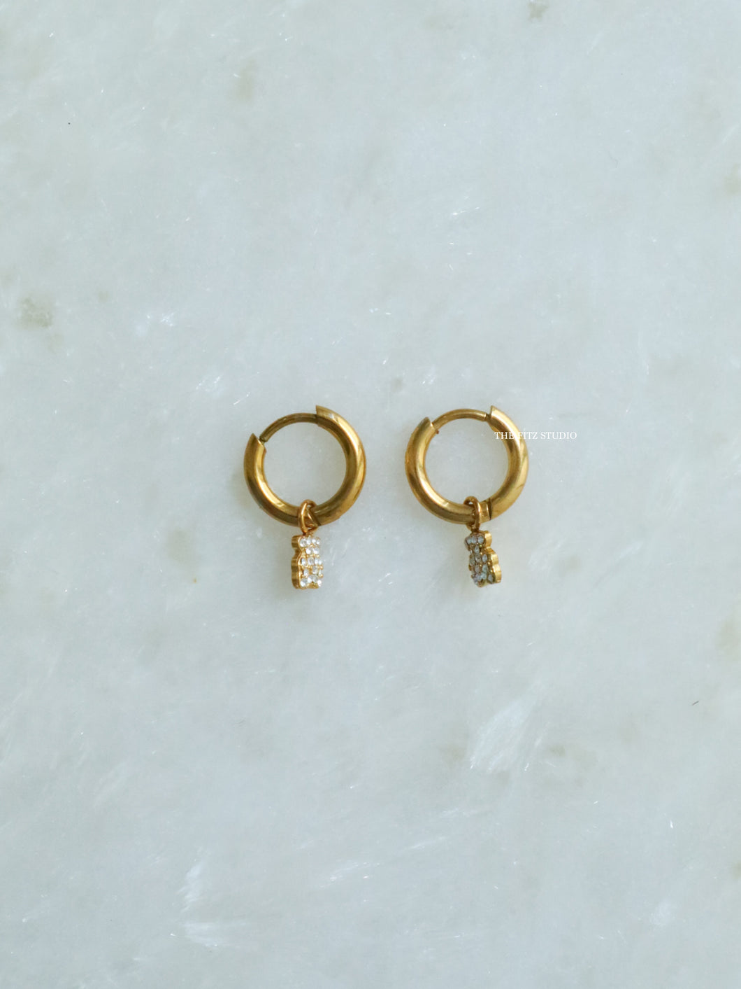 Pudding Bear Drop Earrings - Waterproof