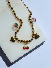 Load image into Gallery viewer, Sweet Cherry Heart Charm Necklace - Waterproof
