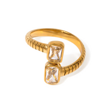 Load image into Gallery viewer, Two Faces Cubic Charm Ring - Waterproof
