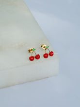 Load image into Gallery viewer, Omma Cherry Stud Earrings - Waterproof
