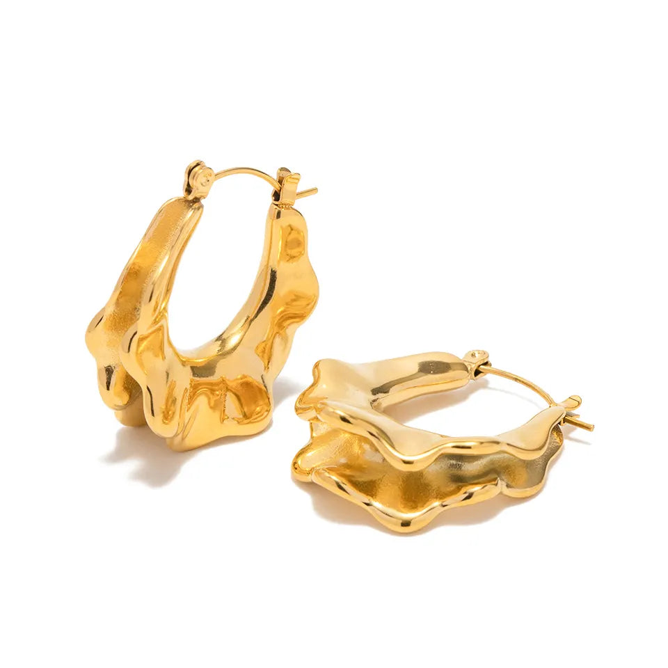 Deep Gorge Gold Earrings