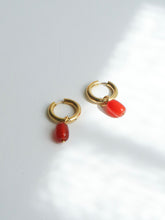 Load image into Gallery viewer, RED Pearl Drop Earrings - Waterproof
