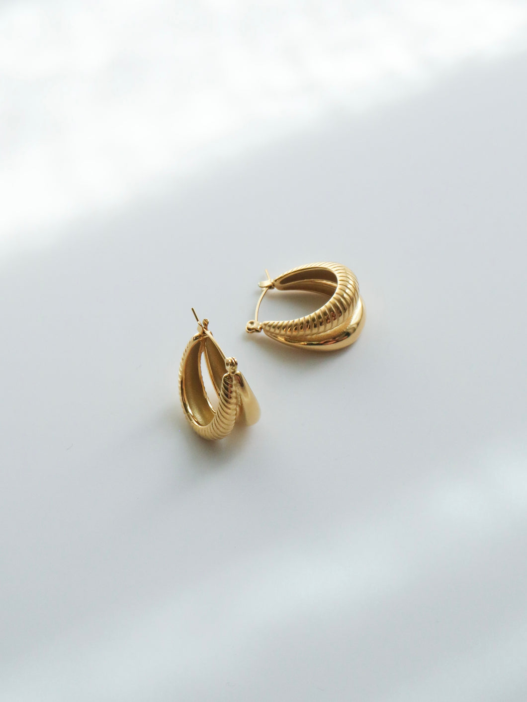 Double Golden Band Earrings