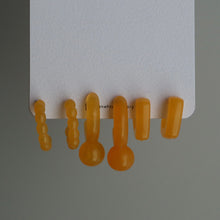 Load image into Gallery viewer, 3pcs Orange Acrylic Light Edge Earrings Set
