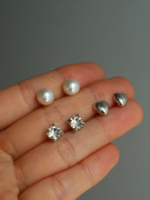 Load image into Gallery viewer, 3pcs Silver Charm Stud Earrings Set

