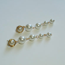 Load image into Gallery viewer, Pearl Drop Line Earrings

