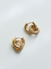 Load image into Gallery viewer, Two White Circle Ring Drop Earrings
