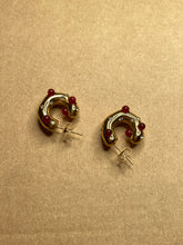 Load image into Gallery viewer, Red Ball C-shaped Earrings
