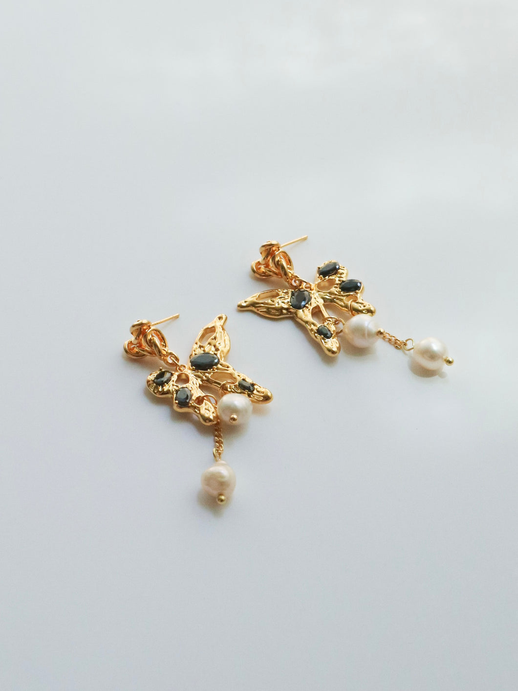Brass Luxury Butterfly Shaped Earrings