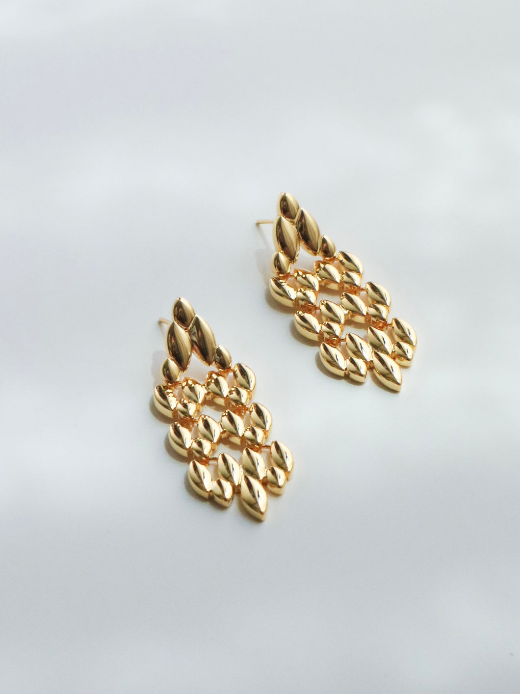 Brass Plain Chain Drop Earrings