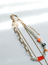 Load image into Gallery viewer, 2 Layered Orange Bear Necklace Set
