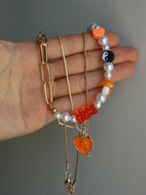 Load image into Gallery viewer, 2 Layered Orange Bear Necklace Set
