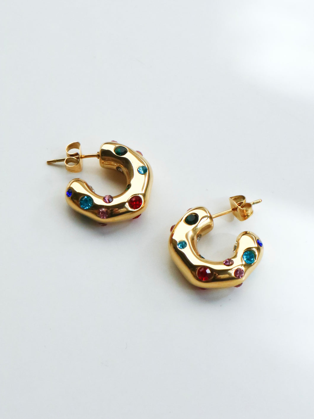 Colorful C-shaped Earrings - Waterproof