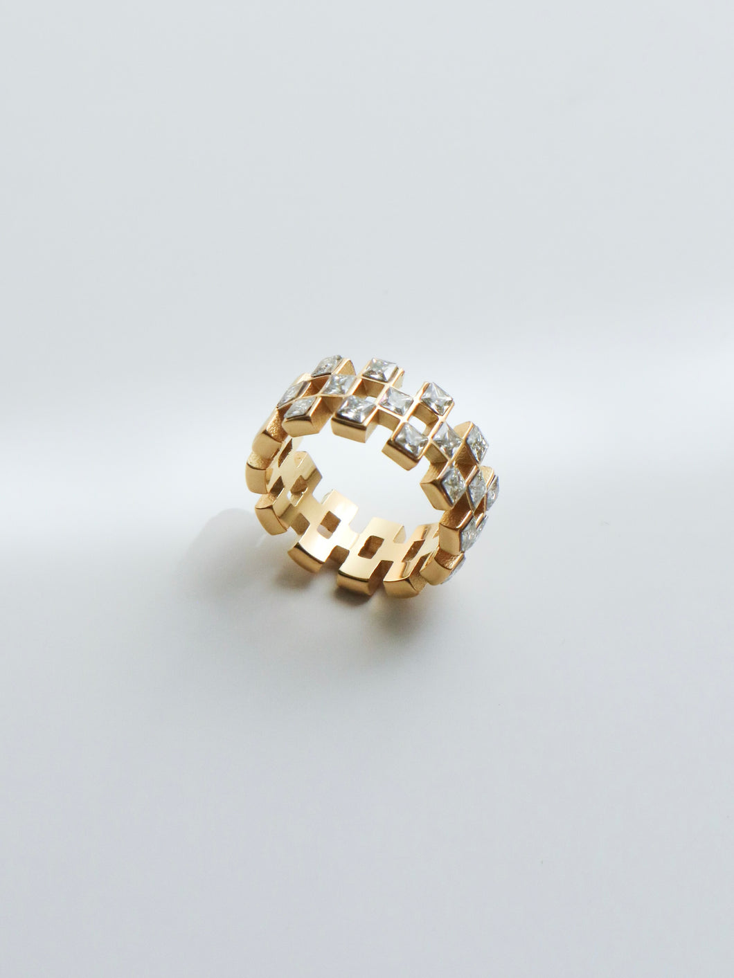 Square CZ Band Ring