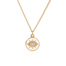 Load image into Gallery viewer, White Evil Eye Charm Necklace
