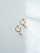 Load image into Gallery viewer, C-shaped Pearl Drop Earrings
