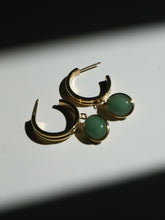 Load image into Gallery viewer, Light Green Jade Drop Wave Cuff Earrings
