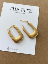 Load image into Gallery viewer, Long U-shaped Gold Earrings
