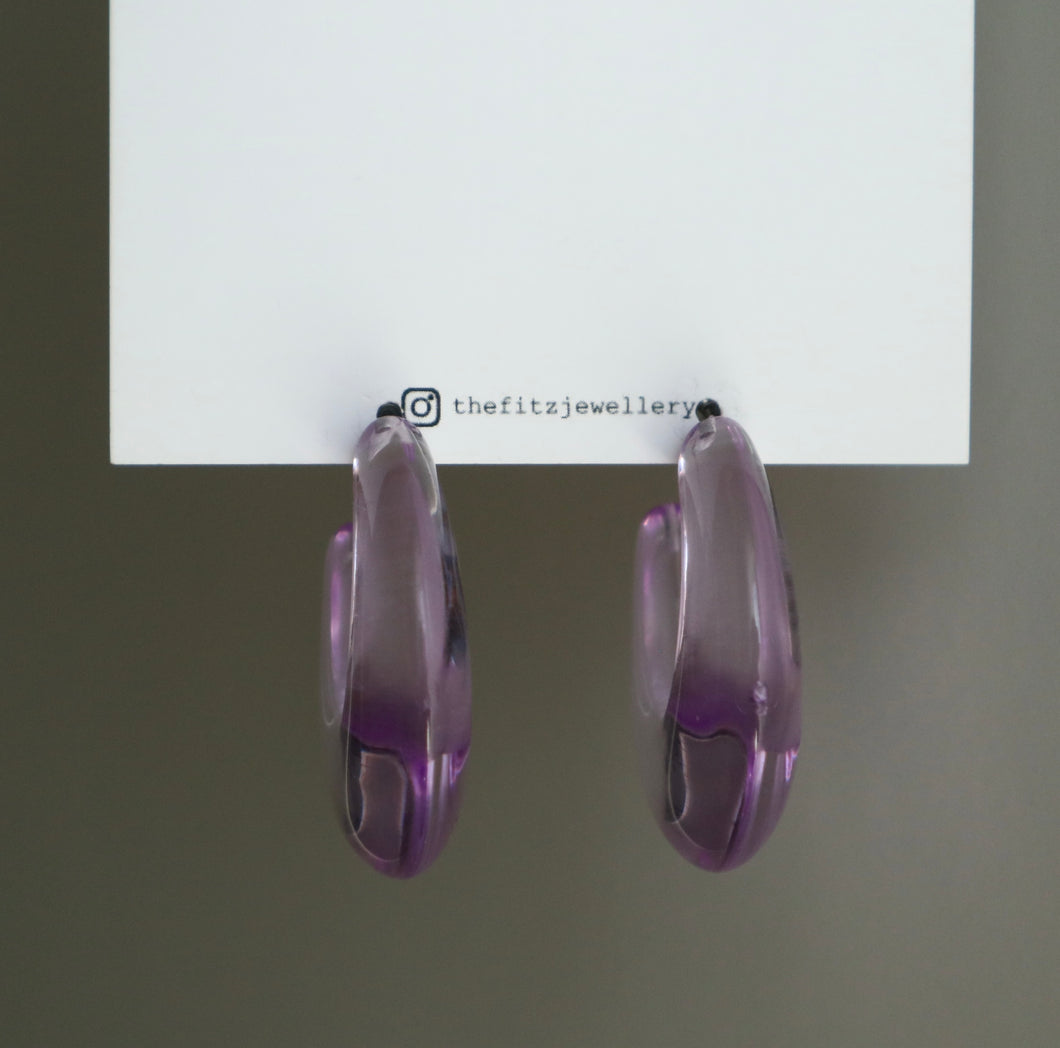 Purple Mirror Earrings