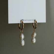 Load image into Gallery viewer, Two Pearl Drop Earrings
