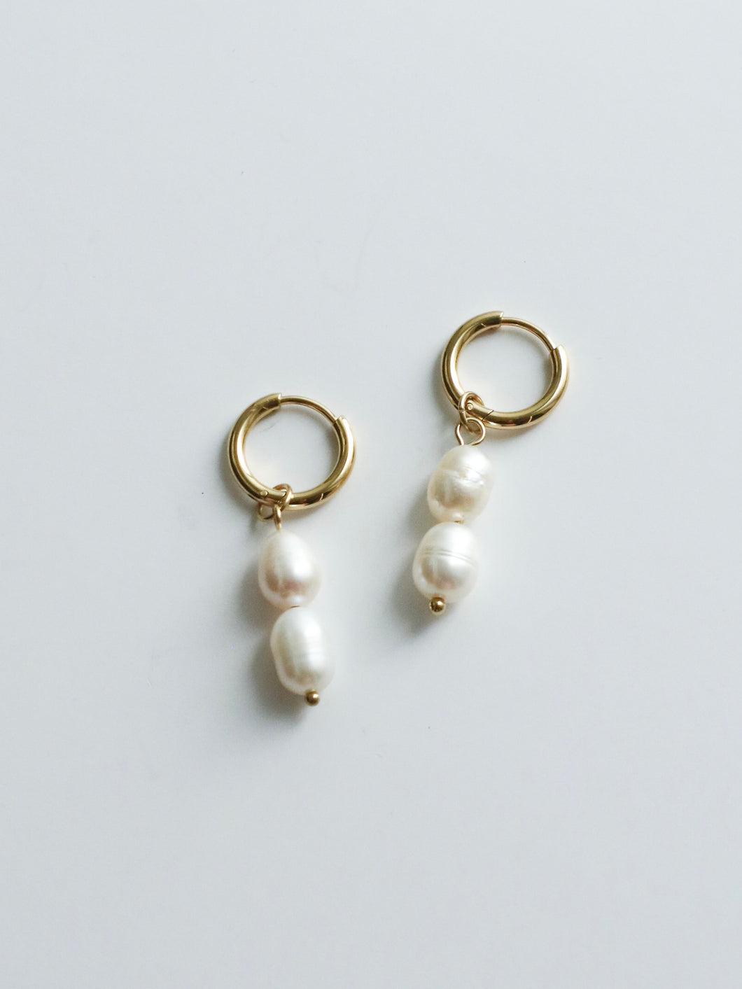 Two Pearl Drop Earrings