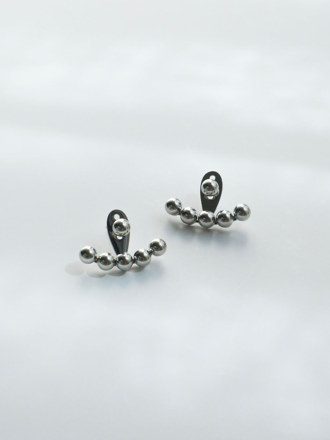 Silver Charming Curve Stud Earrings