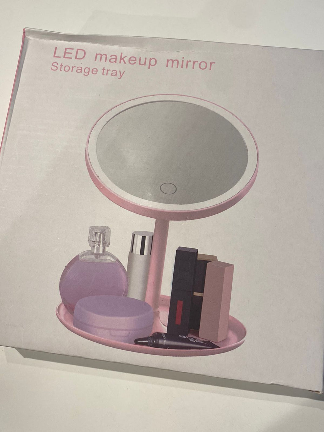 LED Makeup Mirror Storage Tray