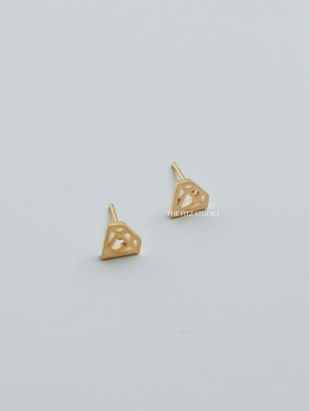 Gold Superman Stud Earrings